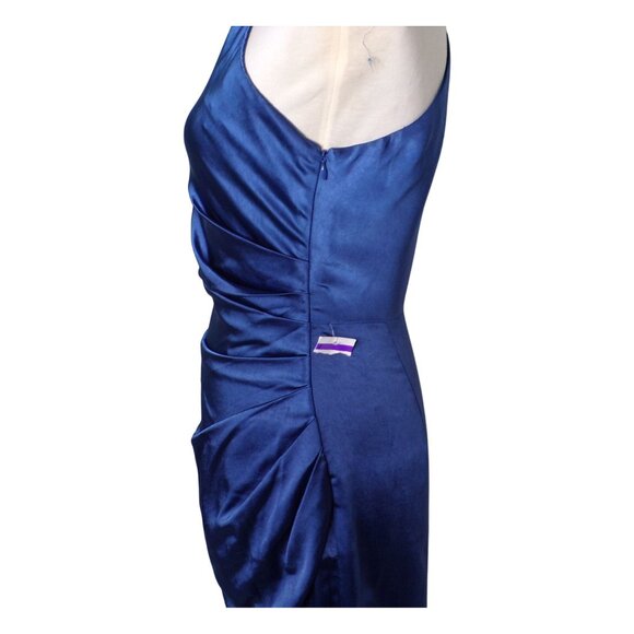 🆕ELLIATT Cassini One-Shoulder Satin Dress Blue Small 4 - Picture 10 of 14